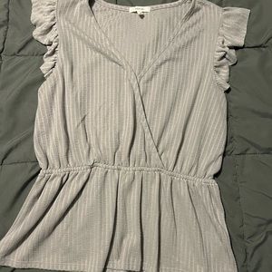 Gray perplum top